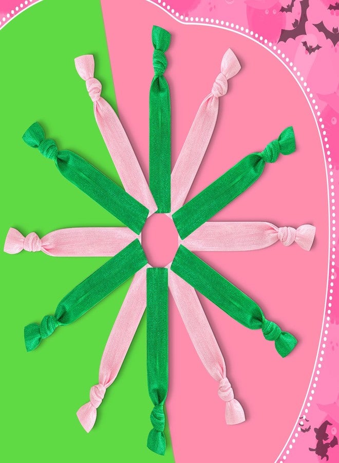 AKAIXI 48pcs Pink and Green Hair Ties,Elastic Webbing No Trace Witch scrunchies Accessories for Thick,thin,curly and Ponytail Hair for girl Daughter Birthday Family Martini Cactus Tea Party - Image 5
